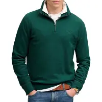 Superdry för män. M2014700A Sweatshirt med halv dragkedja Essential Serif Logo Half grön (XL), Casual, Bomull