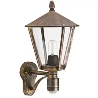 Albert Utomhus vägglampa med rörelsesensor AWL, Brun / rost, Aluminium / grå / zink, Modern