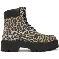Tommy Hilfiger Tommy Jeans Archive Suede Cheetah Platform Lace Up Boots