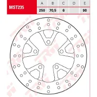 TRW Bromsskiva, bak BAK MST235 D: 250, fast