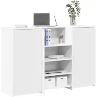 vidaXL Receptionsdisk vit 155x50x103,5 cm konstruerat trä