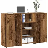 vidaXL Receptionsdisk åldrat trä 155x50x103,5 cm konstruerat trä