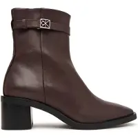Calvin Klein Leather Block Heel Ankle Boots
