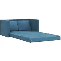 vidaXL Golvbäddsoffa 2-i-1 blå 122x204x55 cm sammet