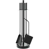 vidaXL 5-delat set med tillbehör för öppen spis, 18x66 cm, Stål