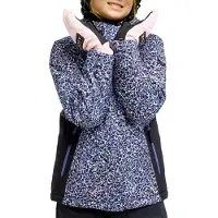Roxy - Skidjackor barn - Snowflare Girl Jacket True Black Wildin Out Rg för Unisex - Barnstorlek 8 år - Svart