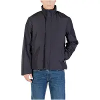 Armani Exchange för män. XM001579AF16926UB101 Lång kappa med hög krage och dold stängning Essential marinblå (S), Casual, Polyester, Mar