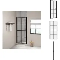 vidaXL Duschdörr härdat glas 91x195 cm svart