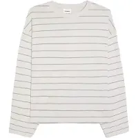 Bershka T-shirt ljusgrå / mörkgrå / cranberry