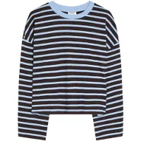 Bershka T-shirt ljusblå / mörkbrun