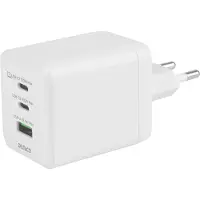 Deltaco USB GaN Wall Charger 100W | 1x USB-A | 2x USB-C | PPS + PD | White