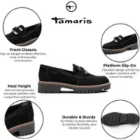 Tamaris svarta mockaläder-loafer för kvinnor – 24722-43