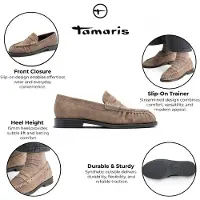 Tamaris beige läderloafer för damer – 24251-47