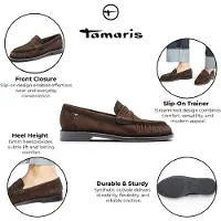 Tamaris bruna läderloafer för kvinnor – 24251-47