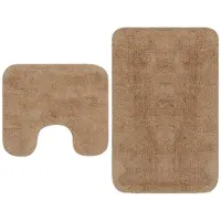 vidaXL 2-delat set badrumsmattor, tyg, beige