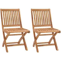 vidaXL Hopfällbara trädgårdsstolar 2 st massiv teak