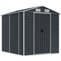 vidaXL Trädgårdsskjul antracit 191x215x198 cm galvaniserat stål