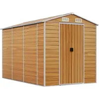 vidaXL Trädgårdsskjul ljusbrun 191x300x198 cm galvaniserat stål