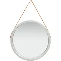 vidaXL Väggspegel med rem 60 cm silver