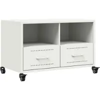 vidaXL Tv-bänk vit 68x39x43,5 cm stål