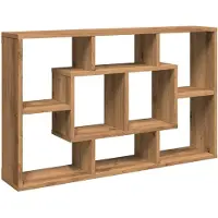 vidaXL Vägghylla hantverksmässig ek 85x16x52,5 cm konstruerat trä
