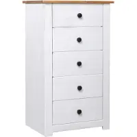 vidaXL Byrå vit 46x40x89 cm furu panama