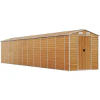 vidaXL Trädgårdsskjul ljusbrun 191x980x198 cm galvaniserat stål