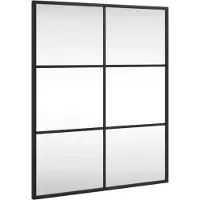 vidaXL Väggspegel, svart, 50x60 cm, rektangulär, järn