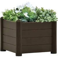 vidaXL Upphöjd odlingslåda PP mocka 43x43x35 cm