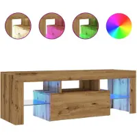 vidaXL TV-bänk med LED-lampor artisan ek 120x36,5x40cm konstruerat trä