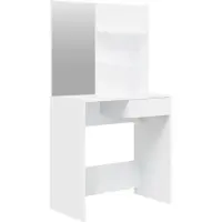 vidaXL 802804 Sminkbord med spegel Vit 74,5x40x141 cm