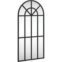 vidaXL Väggspegel svart 30x60 cm bågform järn