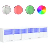 vidaXL Skåp Med LED-belysning, Vitt, 283X37X67 Cm