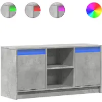 vidaXL Tv-bänk med LEDs betonggrå 100x34x50 cm konstruerat trä