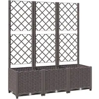 vidaXL Trädgårdsplanterare Med Galler, Brun, 120X40X136 Cm, Pp