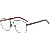 HUGO Black-steel optical frames with red inner temples