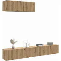 vidaXL Väggmonterade TV-skåp 3 st ek 100x30x30 cm konstruerat trä