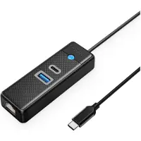ORICO PW3UR25-C3 USB-hubb 3 portar: USB-A 3.0, USB-C 3.0, RJ45 2,5G, 1 m, Svart