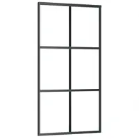 vidaXL Skjutdörr ESG-glas och aluminium 102x205 cm svart