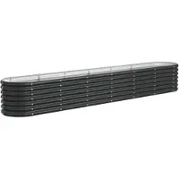 vidaXL Odlingslåda pulverlackerat stål 260x40x36 cm antracit