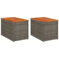 vidaXL Trädgårdsbord, 2 st, Grå, 55X34X37 Cm