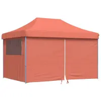 vidaXL Pop-up partytält med 4 väggar i terrakotta