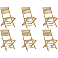 vidaXL Hopfällbara trädgårdsstolar 6 st 48,5x61,5x87 cm massiv akacia