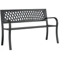 vidaXL Trädgårdsbänk svart 120 cm stål