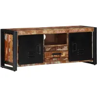 vidaXL TV-möbel 100x30x40 cm i solid återvunnet trä, TV-bänk, hifi-möbel, underhållningscenter, TV-skåp, möbel 4013590