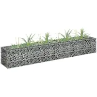 vidaXL Planteringsgabion upphöjd galvaniserat stål 180x30x30 cm