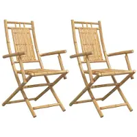 vidaXL Hopfällbara trädgårdsstolar 2 st 53x66x99 cm bambu