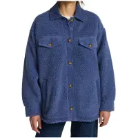 Billabong - Coastal Waves Oversized Trucker Jacket Washed Blue för UnisexUll - Storlek L - Blå