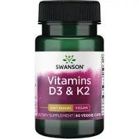 Swanson Health , Vitamin D3 & K2, 60 Veganskapslar