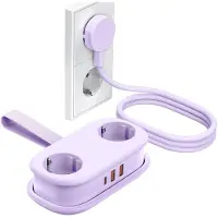 ORICO AP3 20 W GaN 5-i-1-grenuttag 2x växelström + 2x USB-A + 1x USB-C – Lila